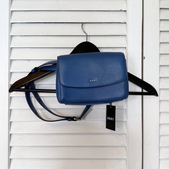 DKNY Blue Leather Hip/Belt Bag with Dustbag NWT - Picture 1 of 6